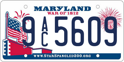 MD license plate 9AC5609