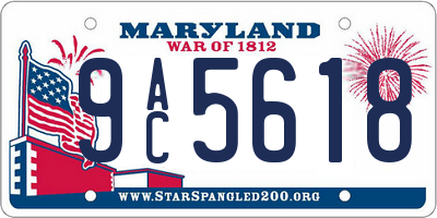 MD license plate 9AC5618