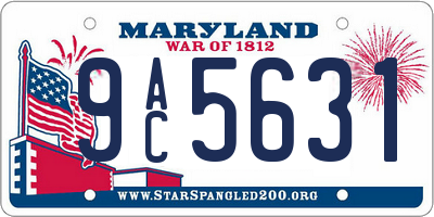 MD license plate 9AC5631