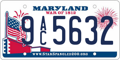 MD license plate 9AC5632