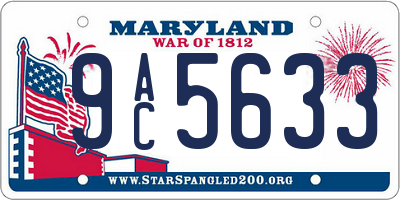 MD license plate 9AC5633