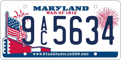MD license plate 9AC5634