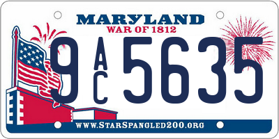 MD license plate 9AC5635