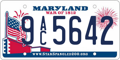 MD license plate 9AC5642