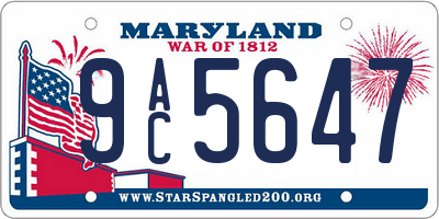 MD license plate 9AC5647