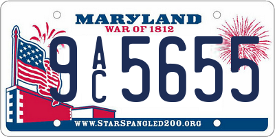 MD license plate 9AC5655