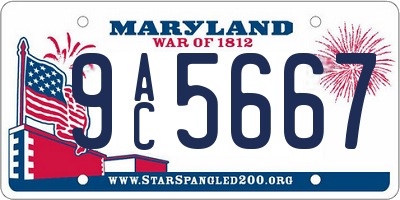 MD license plate 9AC5667