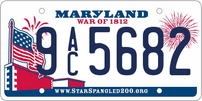 MD license plate 9AC5682