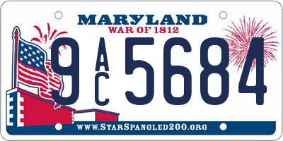 MD license plate 9AC5684