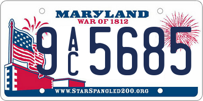 MD license plate 9AC5685