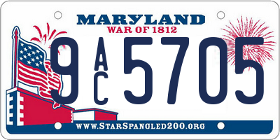 MD license plate 9AC5705