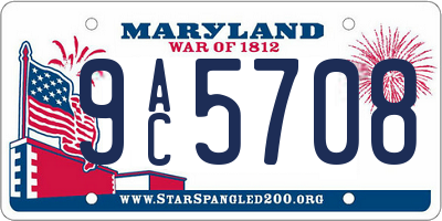 MD license plate 9AC5708
