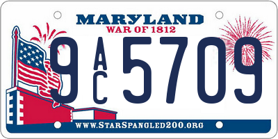 MD license plate 9AC5709