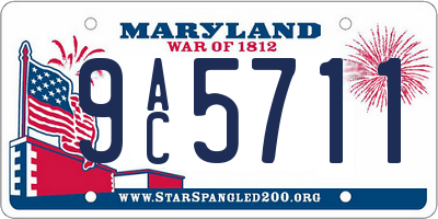 MD license plate 9AC5711