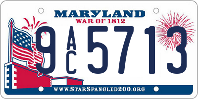 MD license plate 9AC5713