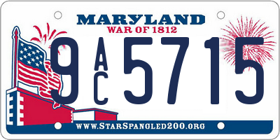 MD license plate 9AC5715