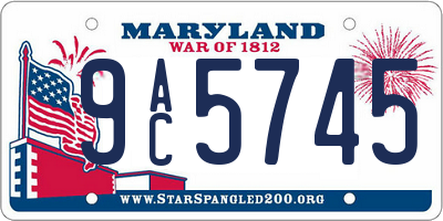 MD license plate 9AC5745