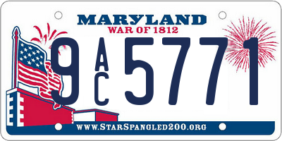 MD license plate 9AC5771