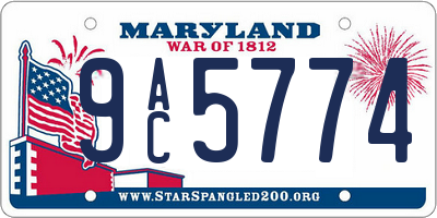 MD license plate 9AC5774
