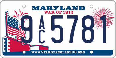 MD license plate 9AC5781