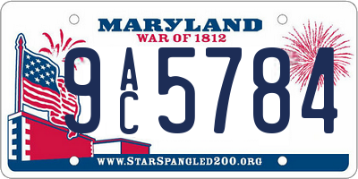 MD license plate 9AC5784