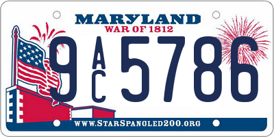 MD license plate 9AC5786