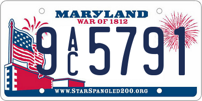 MD license plate 9AC5791
