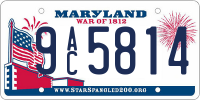 MD license plate 9AC5814
