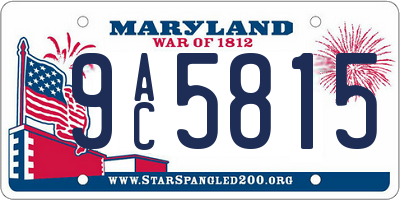 MD license plate 9AC5815