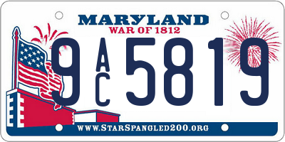 MD license plate 9AC5819