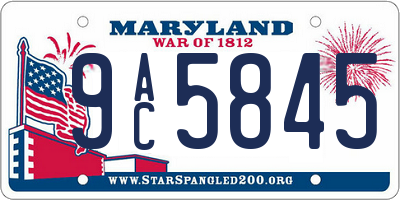 MD license plate 9AC5845