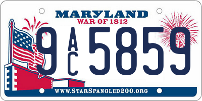 MD license plate 9AC5859