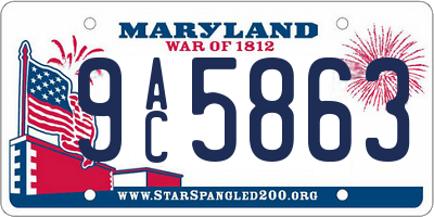 MD license plate 9AC5863