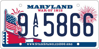 MD license plate 9AC5866