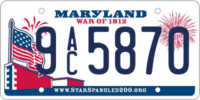 MD license plate 9AC5870