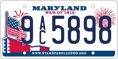 MD license plate 9AC5898