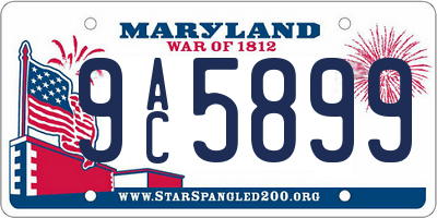 MD license plate 9AC5899