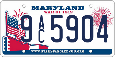 MD license plate 9AC5904