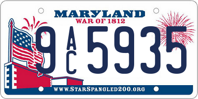 MD license plate 9AC5935