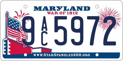 MD license plate 9AC5972