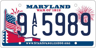 MD license plate 9AC5989