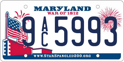 MD license plate 9AC5993
