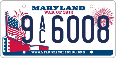 MD license plate 9AC6008