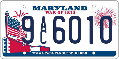 MD license plate 9AC6010