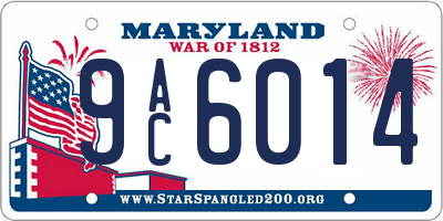 MD license plate 9AC6014