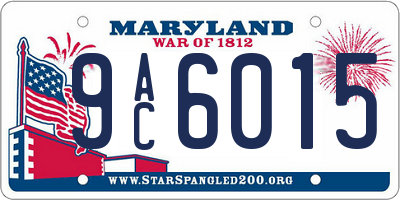 MD license plate 9AC6015
