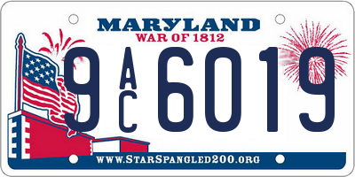MD license plate 9AC6019