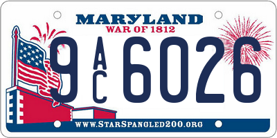 MD license plate 9AC6026