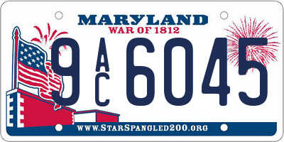 MD license plate 9AC6045