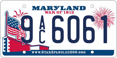MD license plate 9AC6061